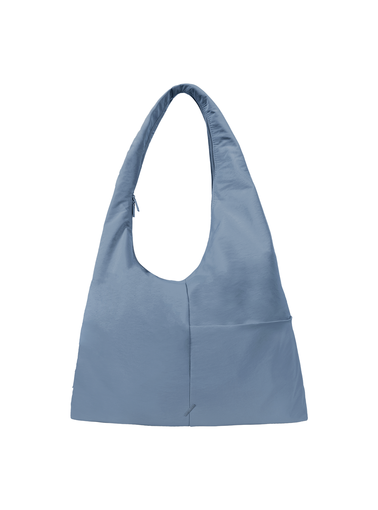 The Arc slouchy hobo-style bag in grey blue nylon with adjustable shoulder strap