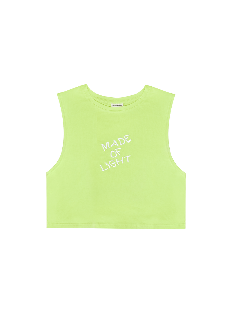 Made Of Light Apple Green Cropped Muscle Tank
